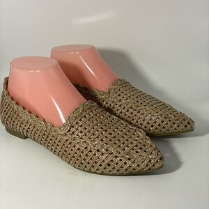 Cocci Rattan Look Summer Pointed Toe Women Shoes Sz 7 NEW